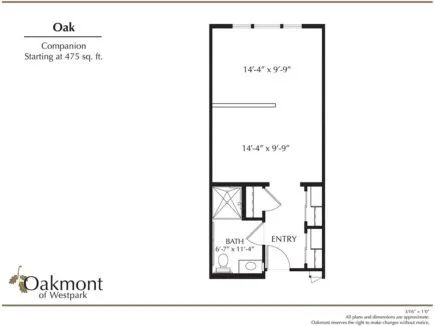 Oak companion suite floor plan