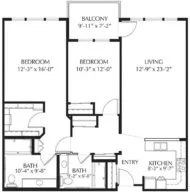 Sequoia two bedroom suite floor plan