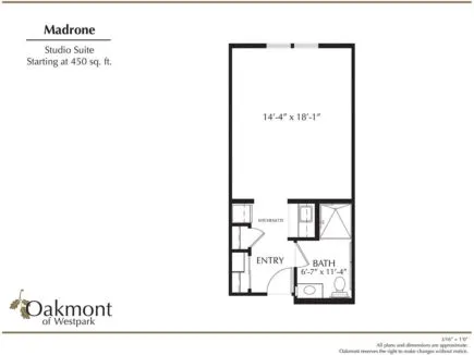 Madrone studio suite floor plan
