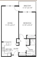 Redwood One Bedroom Suite with Balcony floor plan
