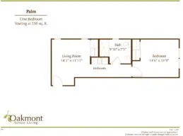 Palm one bedroom floor plan